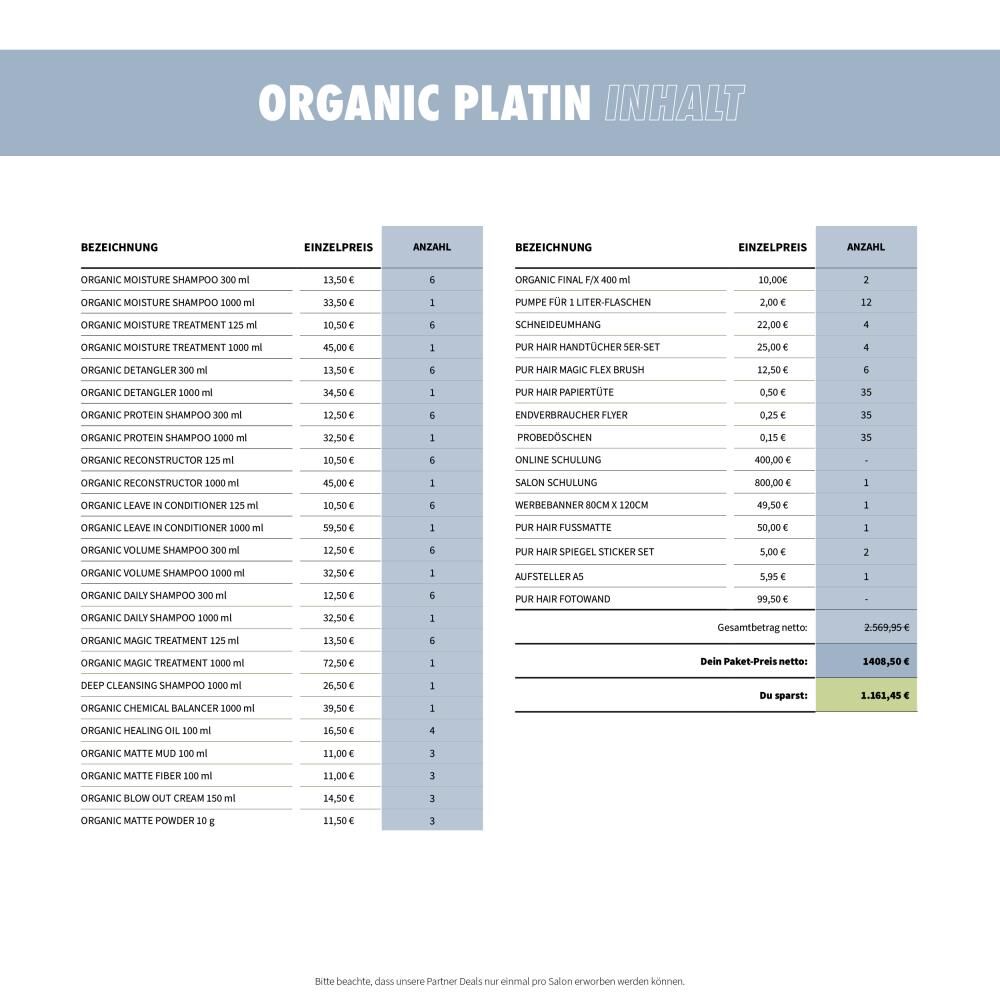 ORGANIC PLATIN PARTNER DEAL
