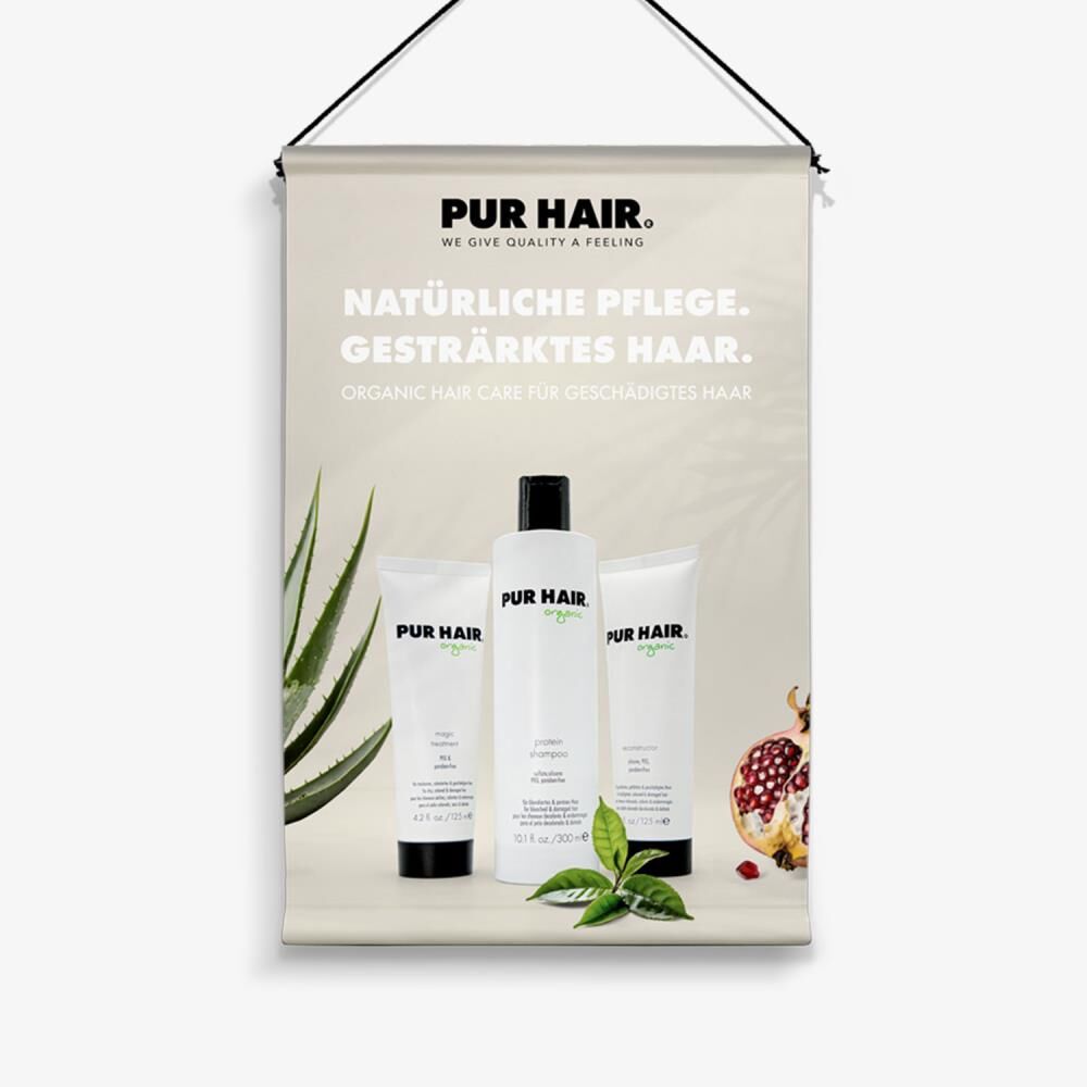 PUR HAIR STOFFBANNER 80x120 ORGANIC STRAKES HAAR