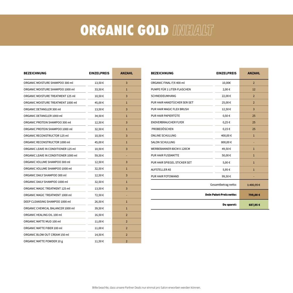 ORGANIC GOLD PARTNER DEAL