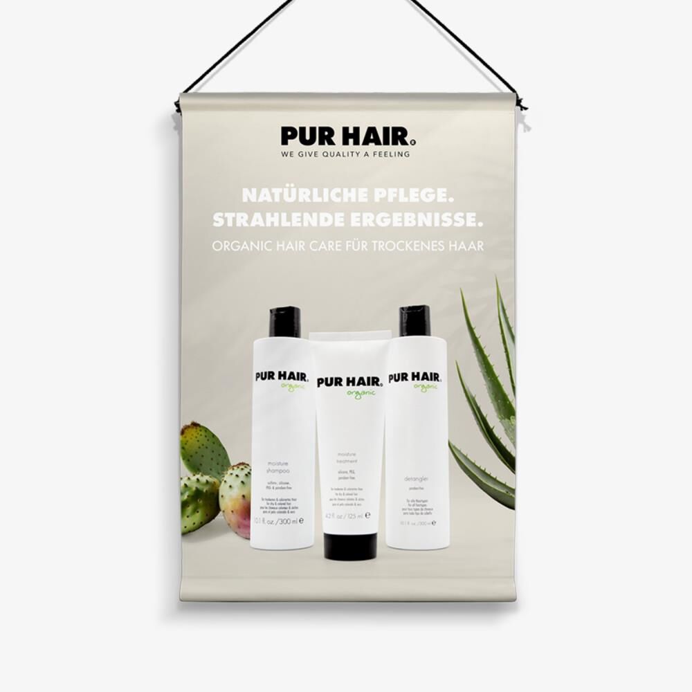 PUR HAIR STOFFBANNER 80x120 ORGANIC TROCKENES HAAR